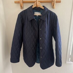 JONES NEW YORK vintage denim quilted barn jacket size M preppy capsule wardrobe